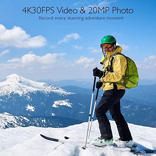 AKASO Brave 6 plus Action Cam 4K 20MP Action Camera WiFi 40M Fotocamera Subacquea Impermeabile EIS Touch Screen con 4x Zoom Controllo Vocale Telecomando Fotocamera Casco con 2 Batterie da 1350mAh : Elettronica