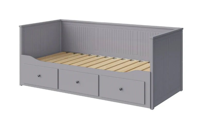 Letto divano IKEA HEMNES con 3 cassetti – Grigio, 80 x 200 cm, salvaspazio e versatile