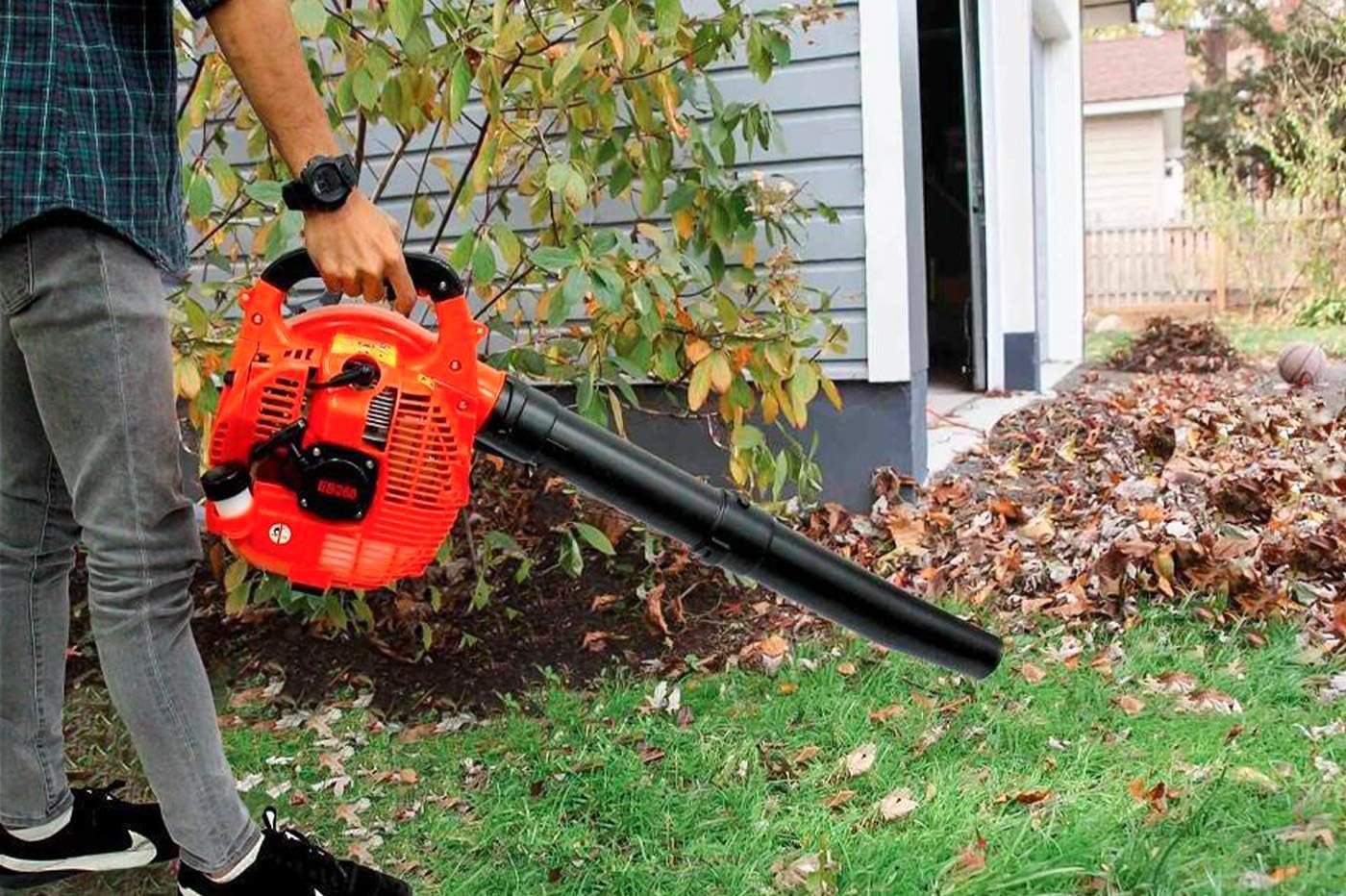 CLICLED Nitro Petrol Engine Blower 26cc 2 Stroke Leaf and Debris for Cleaning Garden Driveways Gardening Tool EB260