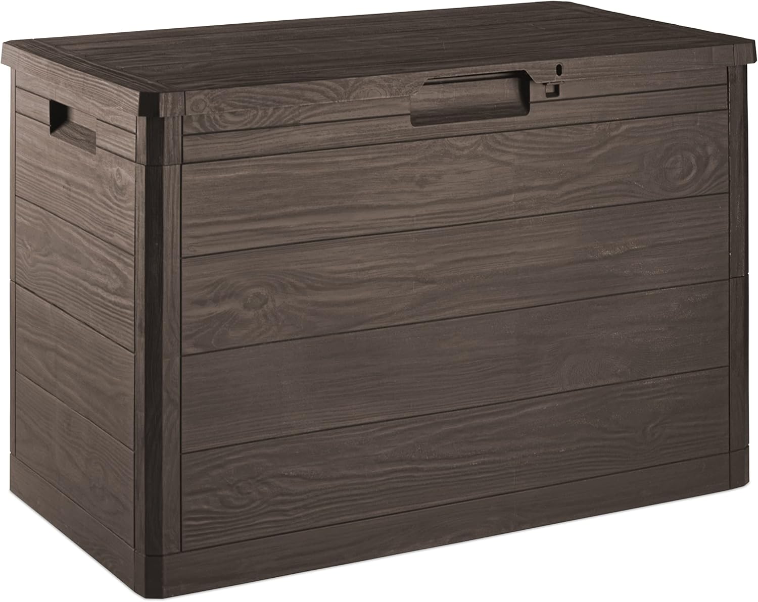 Toomax Baule Multibox Woody's 160L portattrezzi per Esterni, Effetto Legno, Dim. cm 77,5x44,5x52,7h, Art.186, colore marrone