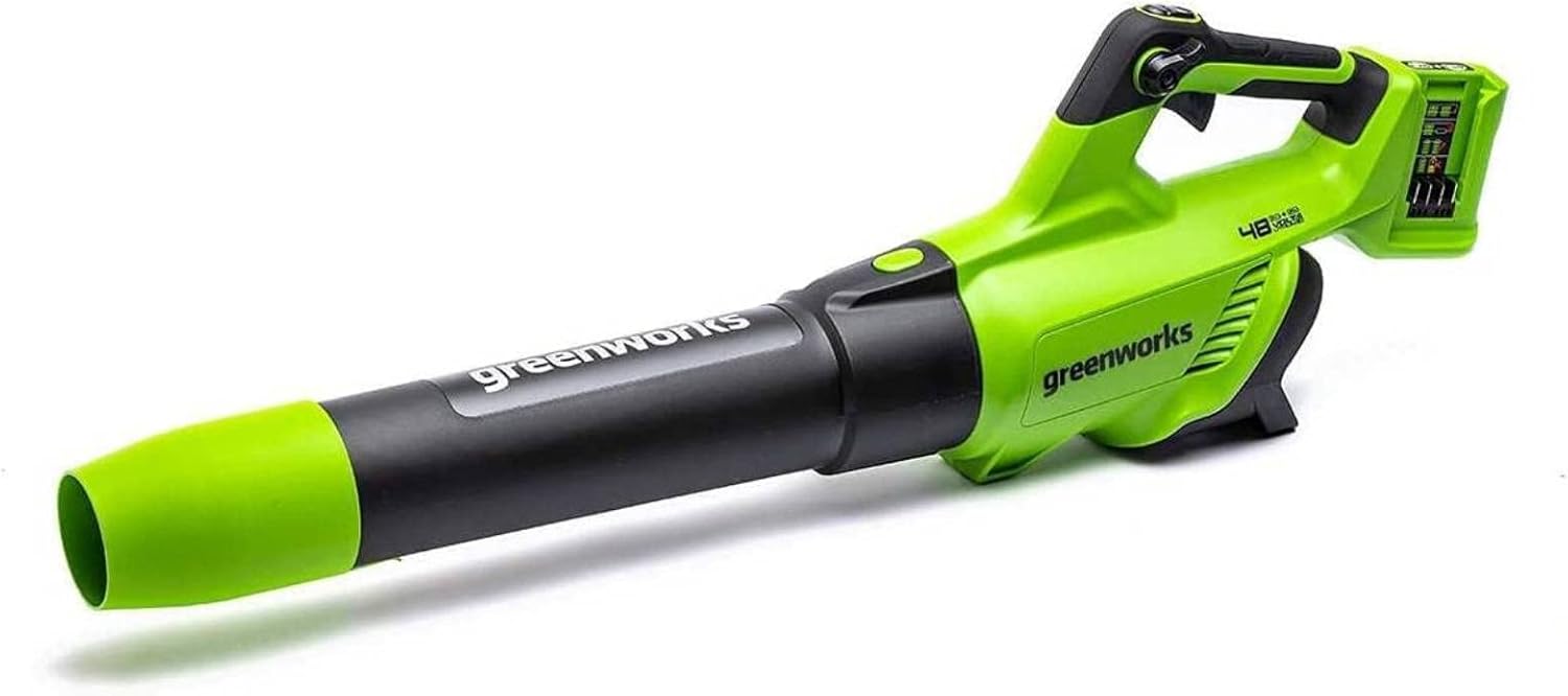 Greenworks 40 V Battery Blower, Air Speed 193 km/h, Air Volume 14.2 m³/min, Adjustable Nozzle, Infinitely Variable Speed (With 2Ah Battery and Charger)