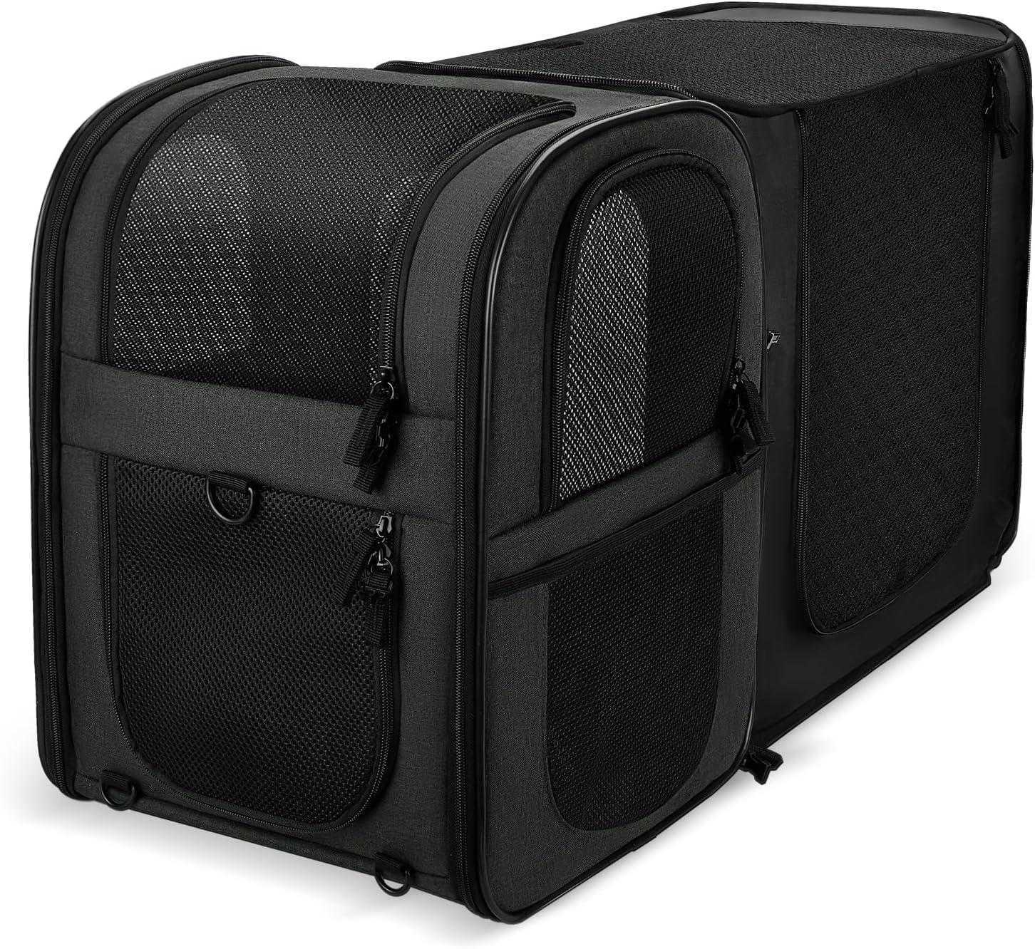 APOLLO WALKER Backpack for Dogs and Cats for Large / Small Pets (2-15 kg) – Padded Bag with Back Support, Breathable Mesh Dog Backpack for Hiking, (Black)