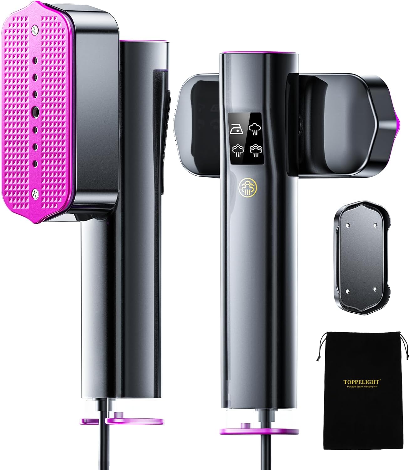 TOPPLEE Vertical Ironing Iron, 2 in 1 1300W Portable Vertical Ironing Iron, Garment Vaporizer Only 0.6kg, 10 Minutes Continuous Steam, Steam Iron for Travel and Home