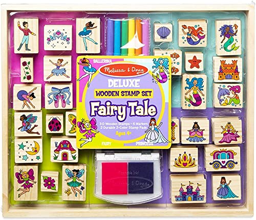 Melissa & Doug Timbrini per Bambini, Set Stampi Fiaba, Lavoretti Creativi per Bambini, Timbri Bambini, Set Timbri, Inchiostro per Timbri Lavabile, Regalo per Bambina e Bambino 3 4 5 6 Anni : Giochi e giocattoli