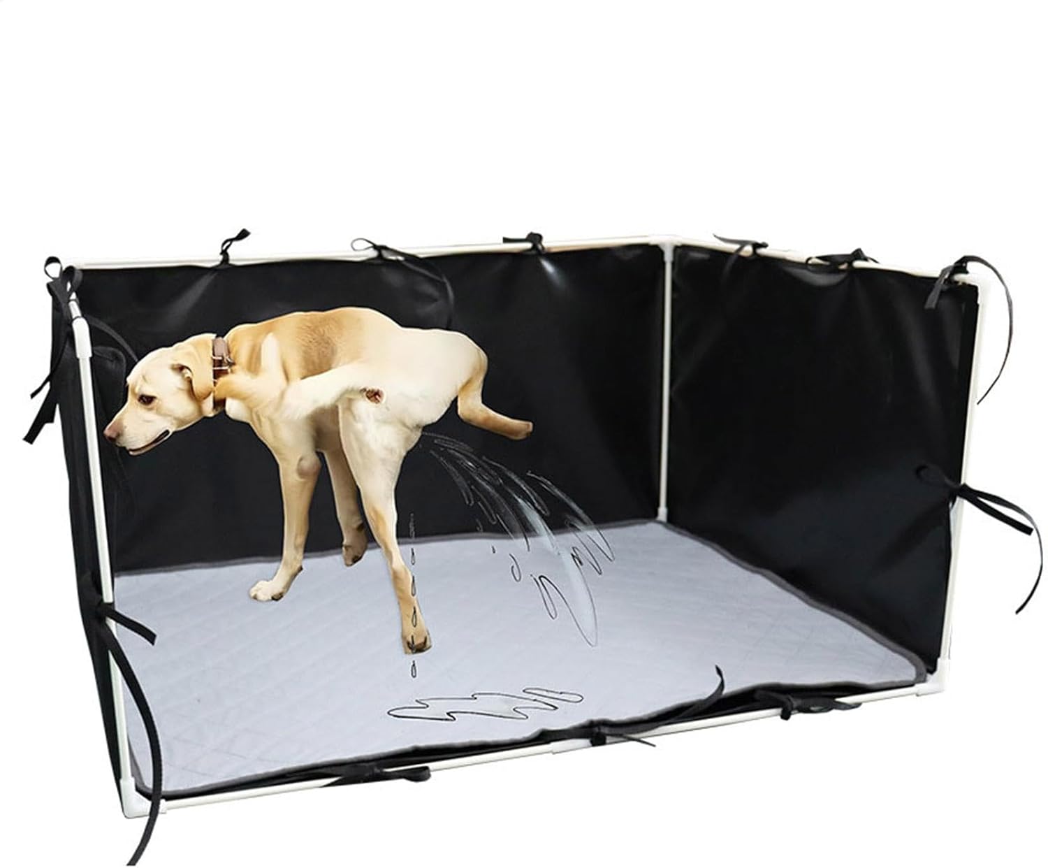 Lettiera per cani con pareti alte, grande paraspruzzi per lettiera, facile da pulire, regolabile, 600d, per interni ed esterni