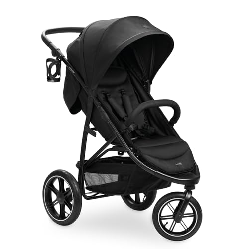 hauck Passeggino 3 Ruote Rapid 3 Air   Passeggino Leggero 22Kg Portata   Passeggino Pieghevole, Reclinabile Dalla Nascita, Manico Regolabile   Protezione UV50 , Ruote Ad Aria e Cesto Fino a 3kg   Nero : Prima infanzia