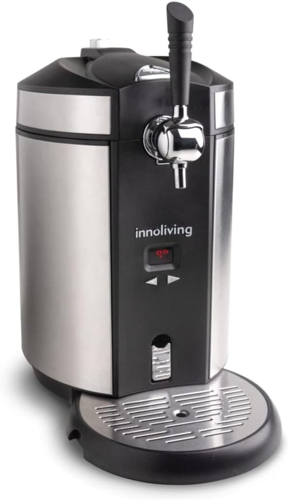 Spillatore per Birra Termoelettrico ad Acqua Innoliving INN-858 | Raffreddamento Regolabile LED da 2°C a 12°C | Rubinetto in Acciaio Inossidabile | Design Elegante e Solido | Per Fusti da 5 Litri