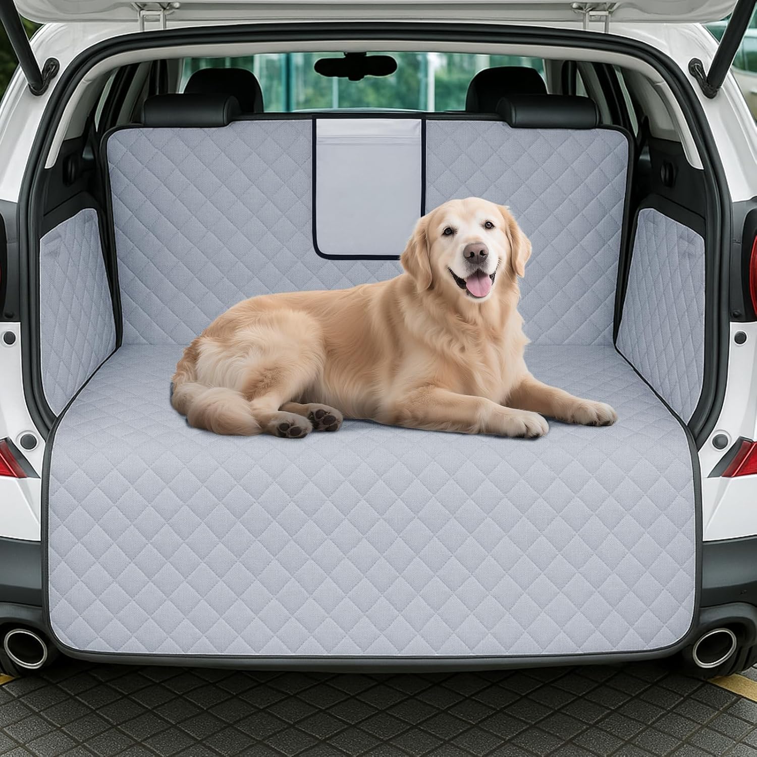 Lekespring Car Cover for Dogs with Side Protection 鈥?Waterproof Non-Slip Car Boot Cover for Dogs, Universal Cover for Car Trunks, SUVs, and Estates, Machine Washable