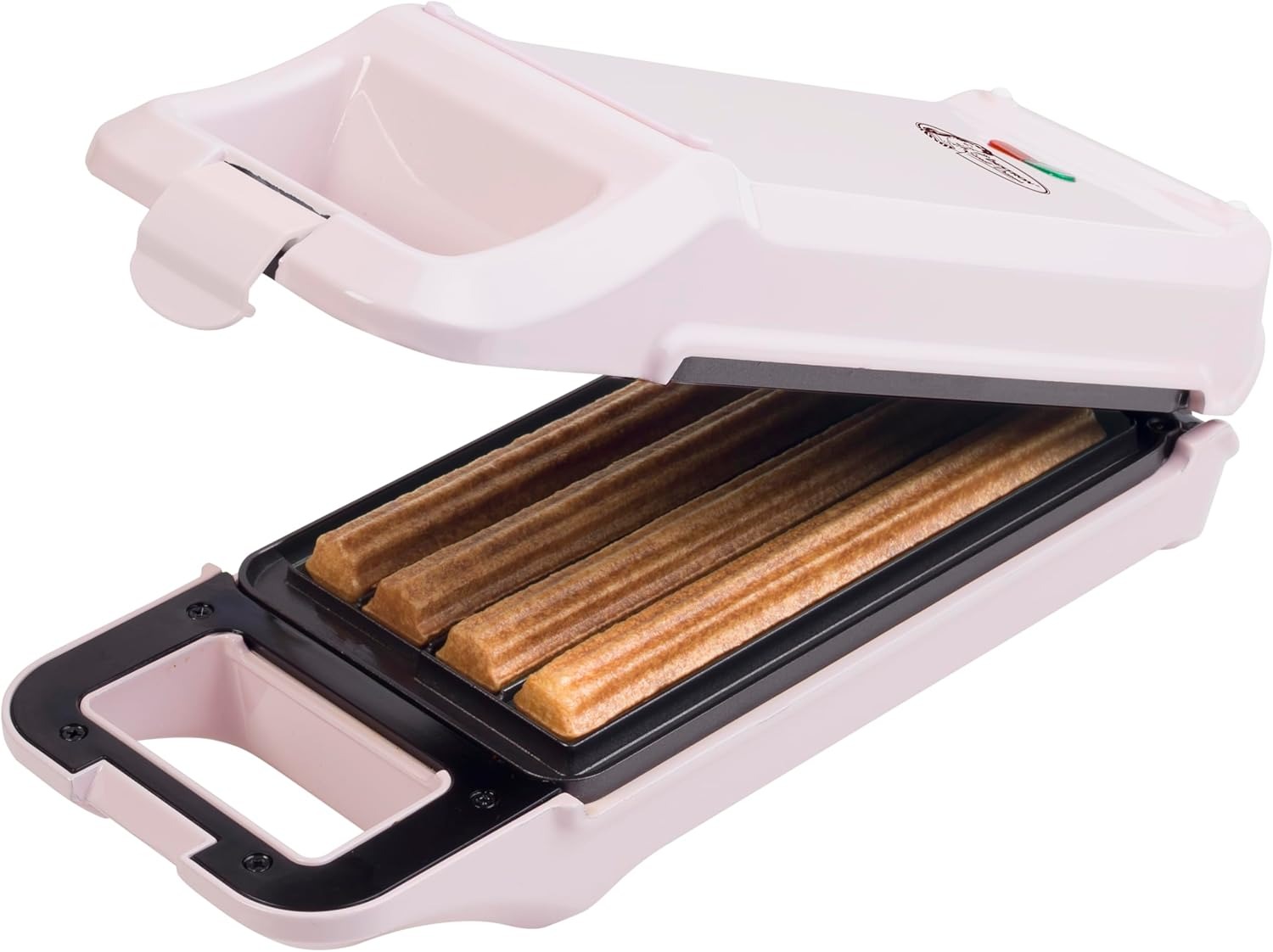 Bestron Churros Maker, piastra per waffle fino a 4 churros, macchina Churros, design Sweet Dreams, 700 Watt, colore: rosa