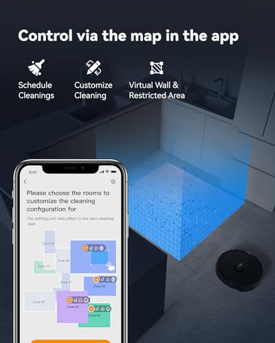 Imou Robot aspirapolvere 4500Pa RV1 aspirapolvere robot 2 in 1, ricarica automatica da 3200mAh, Navigazione LiDAR, APP : Casa e cucina