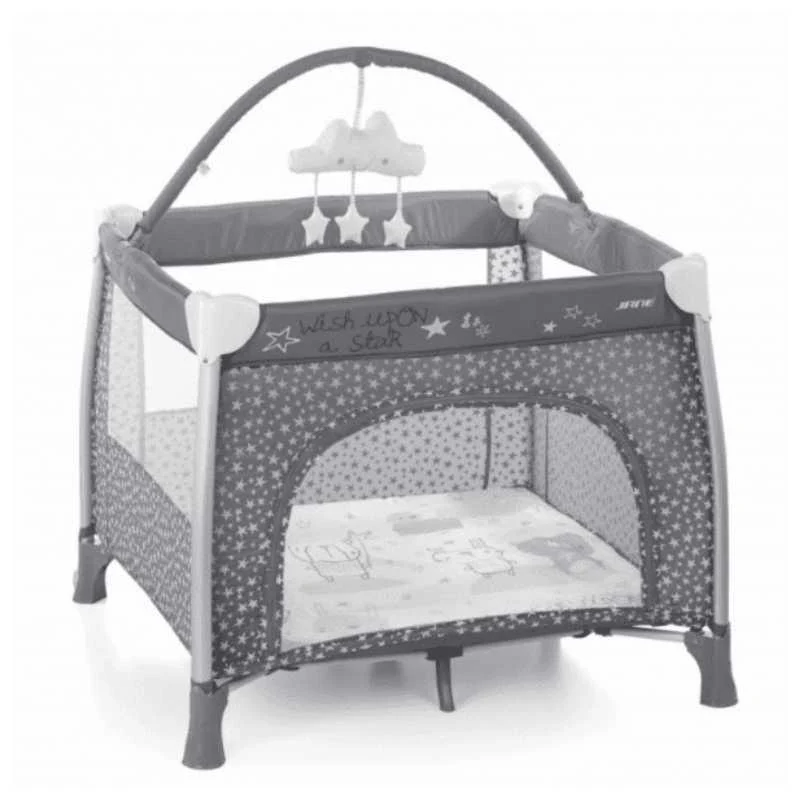 Box Lettino da Viaggio Jane Travel Fun Star 6845 T01 – Ideale da 0 a 36 mesi, con Ruote e Finestra Laterale