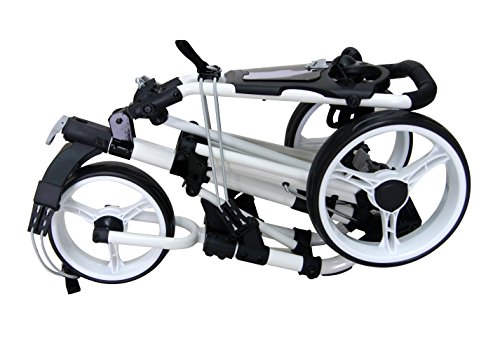 QWIK FOLD, trolley da golf a 3 ruote, da spinta o da tiro, freno a pedale, solo 1 secondo per aprirlo o chiuderlo! Bianco su bianco. : Amazon.it: Sport e tempo libero