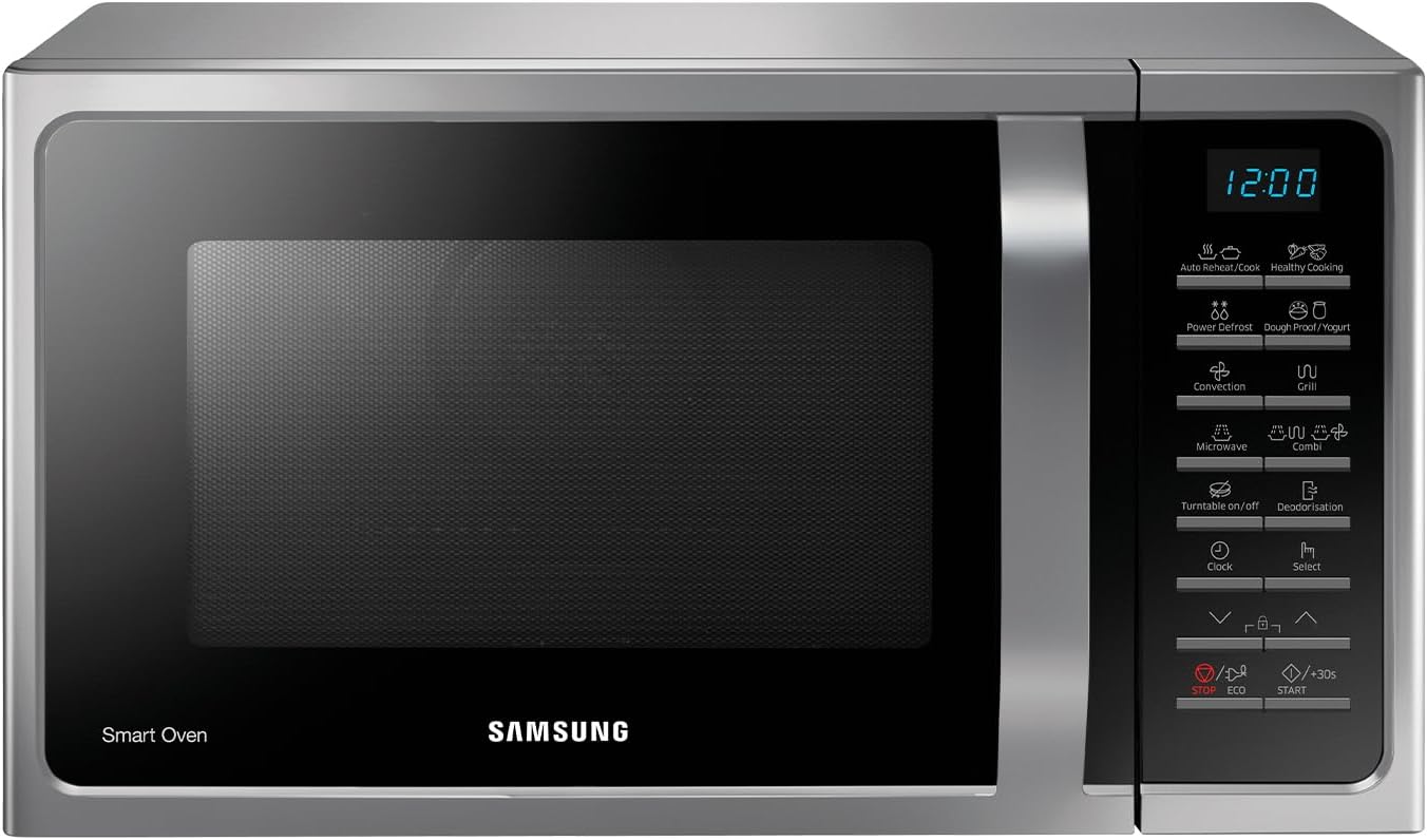Samsung Forno a Microonde Combinato a libera installazione SmartOven MC28H5015CS/ET, Cottura Ventilata, Microonde + Grill 900 W + 1500 W, 28 L, 52l x 47h x 31p cm, Argento