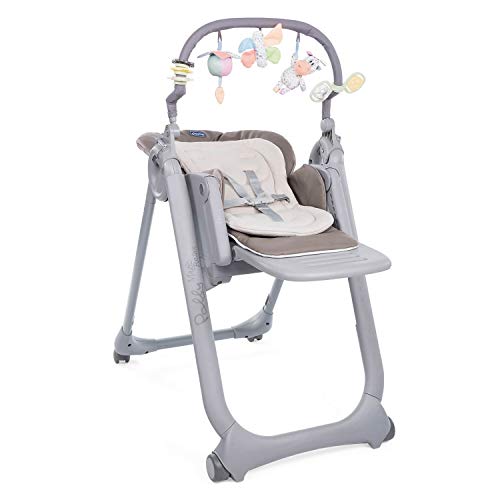 Chicco Polly Magic Relax Seggiolone Pappa per 0 Mesi   3 Anni (15 kg), Regolabile con 4 Ruote, Reclinabile a Sdraietta, Chiusura Compatta, Barra Gioco e Cuscino Riduttore   Cocoa, Marrone : Prima infanzia