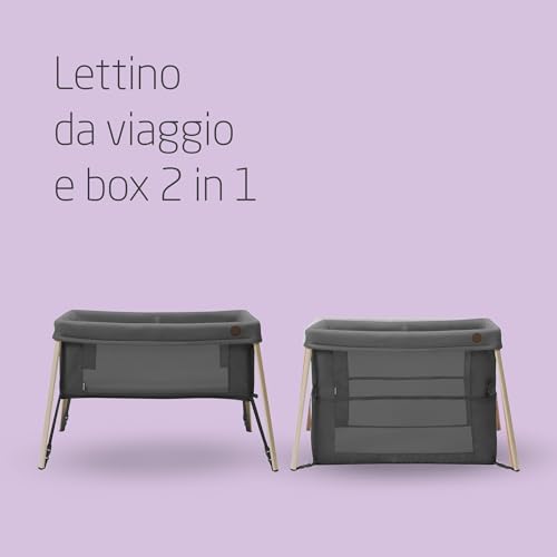 Maxi Cosi Iris 2 in 1 Culla da Campeggio Neonato, 0 3 anni, fino a 15 kg, Lettino da Viaggio Compatto, 2 Posizioni di Riposo, Leggero, Materassino in Schiuma, Borsa da Viaggio, Beyond Graphite : Prima infanzia