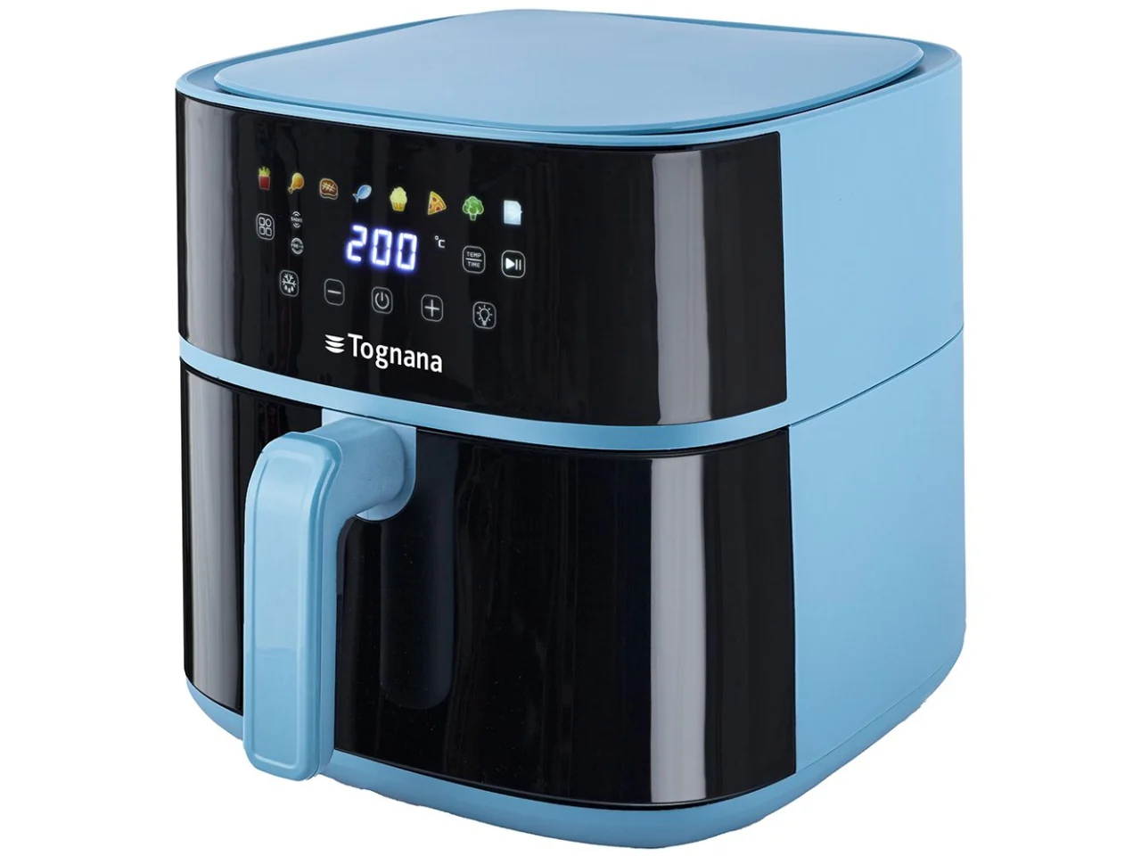 Friggitrice ad aria Tognana 8 L vintage in plastica e acciaio inox carta da zucchero e nero 32,5x41x32 cm