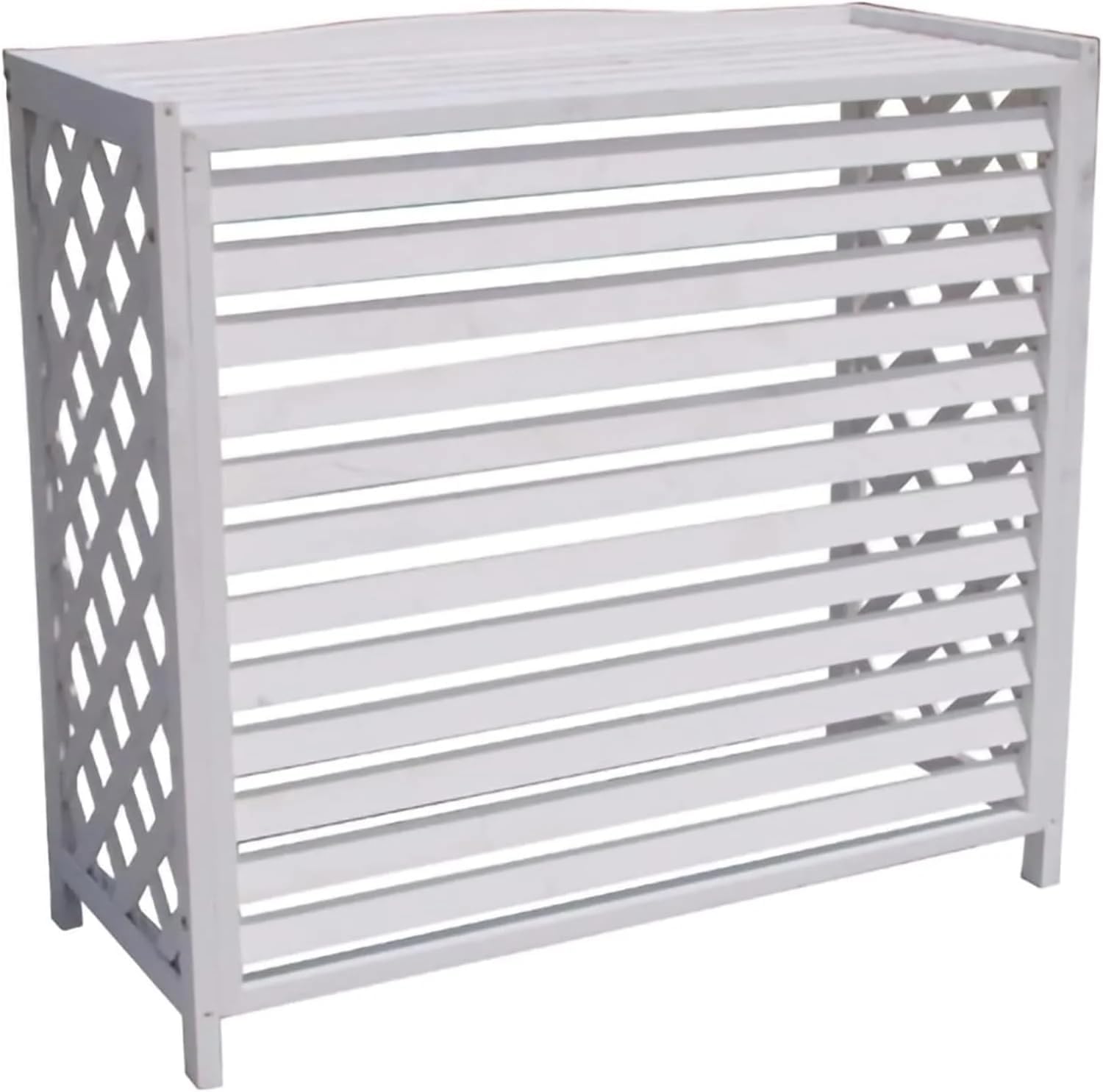 Copertura Per Motore Aria Condizionatore 9/12 In Legno Bianco, Copri Condizionatore Da Esterno Copricondizionatori Per Esterna Anticorrosione Per Fiori In Legno Per Giardino ( Size :80X47X77)