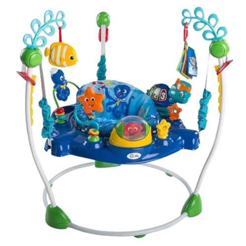 Baby Einstein, Centro Giochi e Attività Neptune's Ocean Discovery, 15 Giochi e Attività, 3 Lingue, Girello con Musica e Luci, Sedile Girevole a 360°, Regolabile, a Partire da 6 Mesi : Prima infanzia