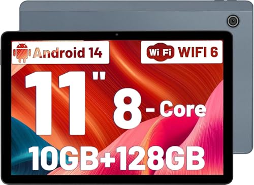 Android 14 Tablet (Versione 2024), Tablet 11 Pollici Octa Core, 10GB 128GB(TF 1TB), 5G/2.4G WiFi, Bluetooth 5.0, 6800mAh, 5MP 8MP, 1280 * 800 HD, 2 Speaker, Tablet PC, Grigio : Informatica