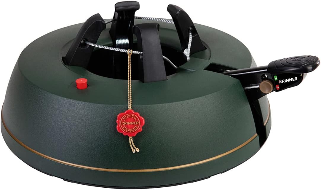 KRINNER? Comfort Grip S - Supporto per albero di Natale, con pedale, con serbatoio dell'acqua da 3,0 litri, altezza fino a 2,3 m, prodotto in Germania 94215, verde opaco