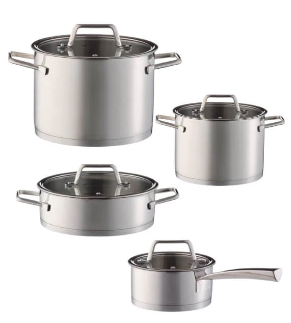 Set di pentole in acciaio inossidabile da 8 pezzi