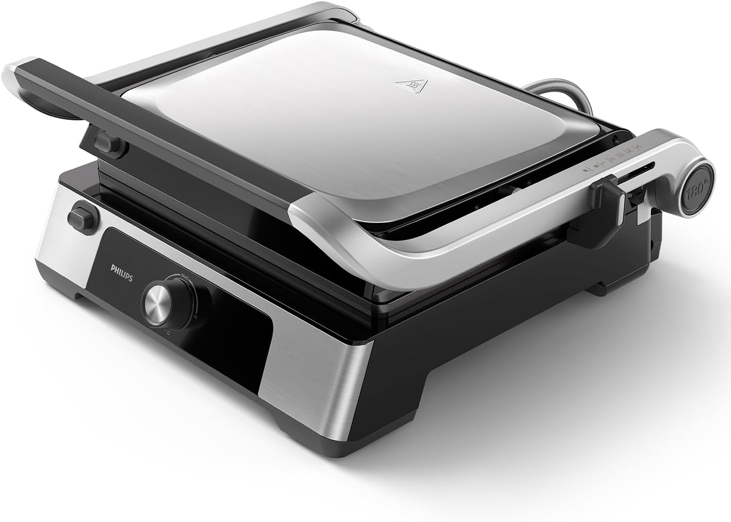 Philips Electric Grill - Contact Grill. Adjustable temperature. Large grill and high power performance. Non-stick plates and removable grease tray. (HD6301/90)