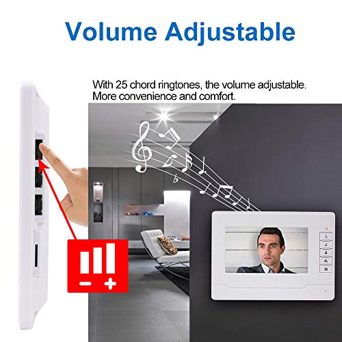 Kadongli KDL Video Citofono Videocitofono Intelligente Telefono Porta Videocitofono Campanello 7 Pollici Telecamera IR Esterna Impermeabile con Monitor per la Casa (3 Monitor) : Fai da te