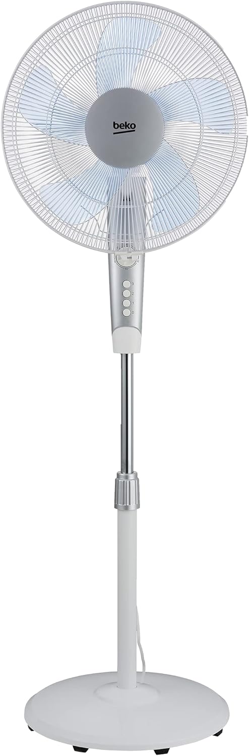 Beko - EFS7000CW - 2 in 1 Standing and Table Fan 30 W, 4 Speed, Adjustable Height and Tilt - White, 35 x 30 x 108 cm