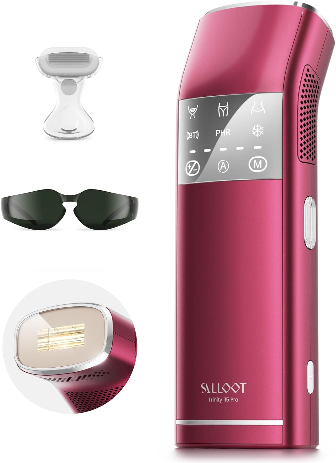 Epilatore Luce Pulsata a quattro impulso, doppia luce, zaffiro 2°C Depilazione Indolore, 16,6 cm2 di comfort, modalità PHR & 4X efficace e AI APP per peli resistenti, veloce e sicuro (Blu Navy)