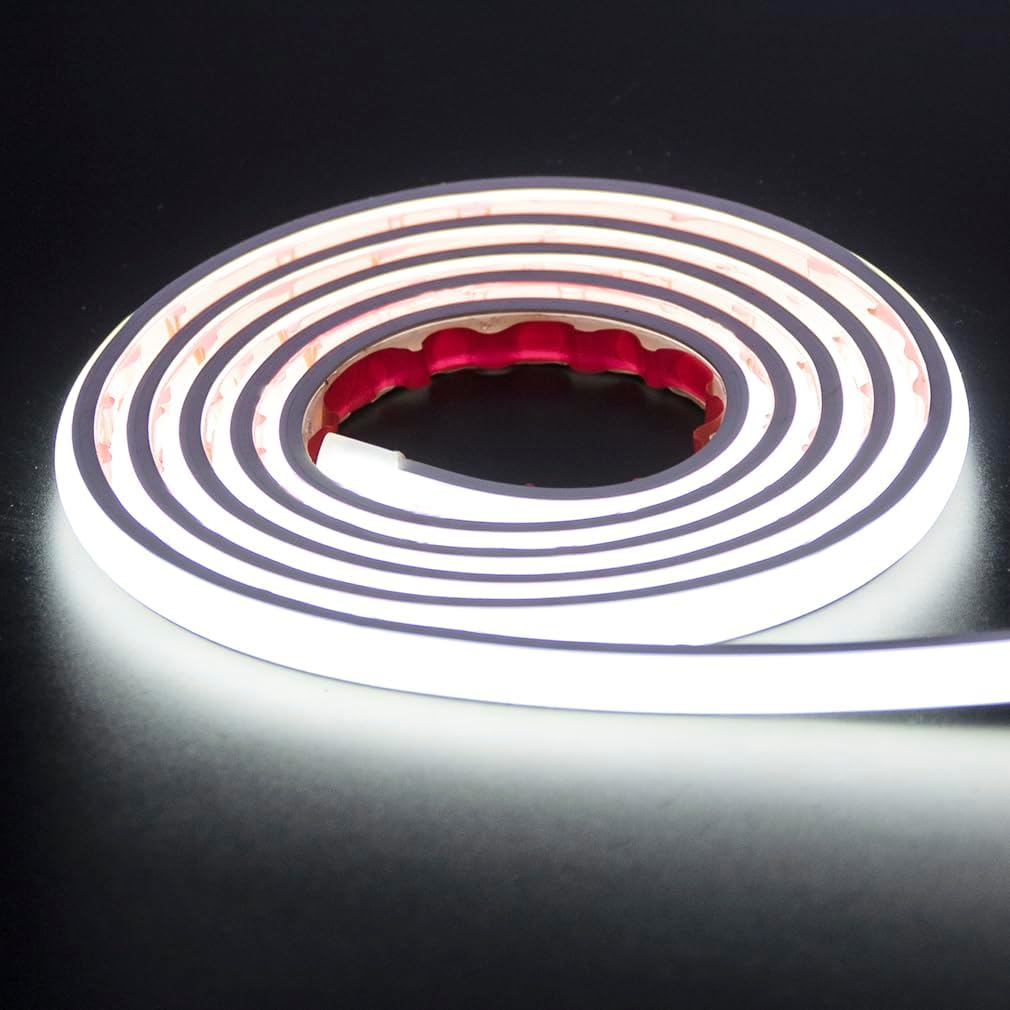 pcning Striscia LED COB Adesiva 1 Metro Luce Calda, 1M 15 Watt LED Strip Light IP67 Impermeabile con Spina 3000K Bianco Caldo (Bianco Caldo, 1)
