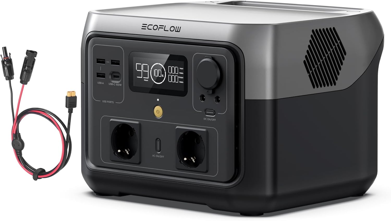 ECOFLOW RIVER 2 MAX Portable Power Station, 512Wh LiFeP04 Battery/Fast Charge in 1 Hour, Output Up to 1000W, Solar Generator (Panel Not Included) for Camping/Motorhome