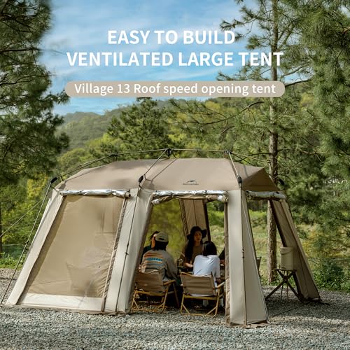 Naturehike Village 13 Tenda 6 8 Persone Tenda a Baldacchino Tenda Familiare con Baldacchino Ombra Pioggia Copertura Pop Up Tenda Impermeabile Antivento Automatico per Campeggio All'aperto Picnic : Amazon.it: Sport e tempo libero
