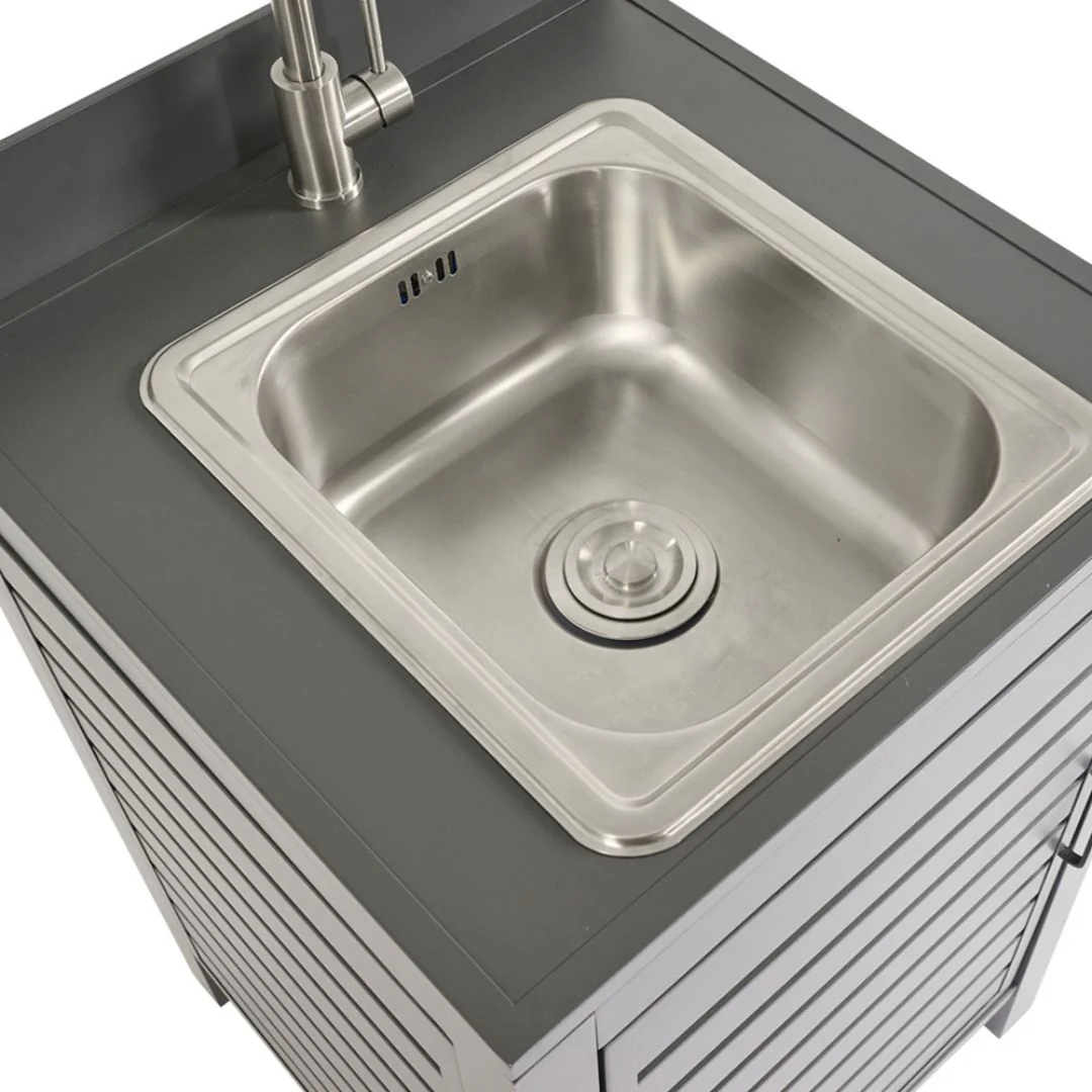 Modulo cucina con lavello in alluminio  60X60X100