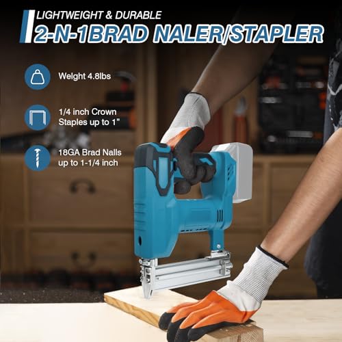 Pistola per unghie a batteria, Graffatrice elettrica senza fili Compatibile con M akita 18 V batteria, Sparachiodi a Batteria, 2 in 1 cucitrice elettrica con 1000 chiodi dritti e 500 chiodi a U : Amazon.it: Fai da te