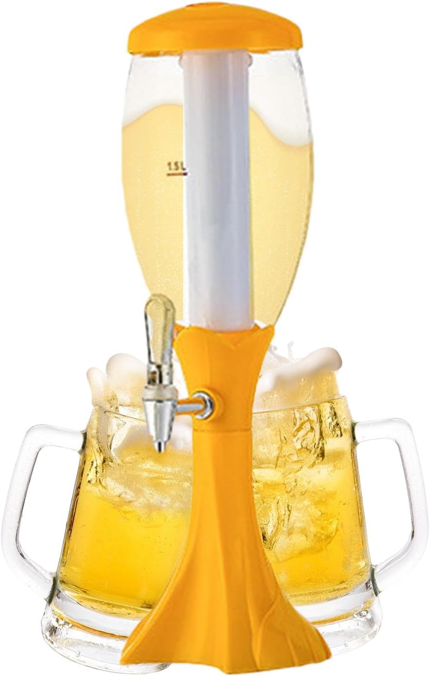 Dispenser per bevande, Dispenser per bevande a torre - Dispenser per bevande con tubo per il ghiaccio e rubinetto | Dispenser per bevande d'acqua, dispenser a torre luminoso per uso bar domestico