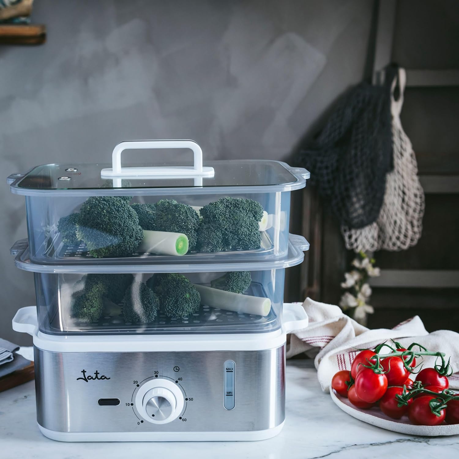 Jata CV623 Steamer, 800 W, 1.2 Litre, 44 Decibels, Plastic, Plain