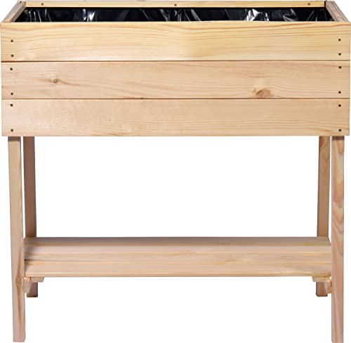 dobar 58176FSCe   Fioriera rialzata in legno con ripiano, kit di montaggio per verdure, erbe aromatiche in giardino e balcone, L (80 x 40 x 78 cm), colore naturale : Amazon.it: Giardino e giardinaggio