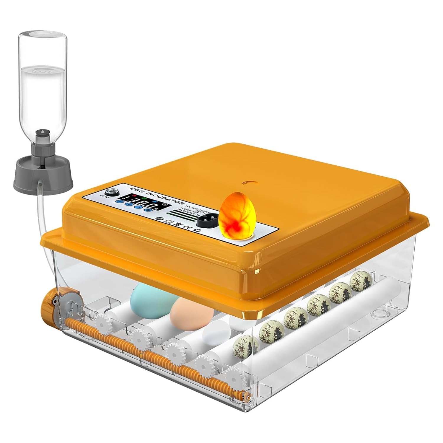 Chalixion Incubatrice per Uova Automatica, Controllo della Temperatura, Rotazione Automatica delle Uova e Riempimento dell'acqua, Modalità di Incubazione Automatica, Vassoi Regolabili per 36 Uova