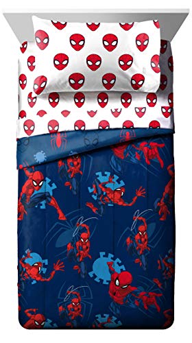 Jay Franco Marvel Spiderman Spidey Daze   Set di 4 pezzi per letto doppio, con piumone reversibile e lenzuola, in microfibra super morbida resistente allo scolorimento (prodotto ufficiale Marvel) : Casa e cucina