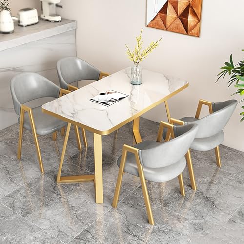 YHKJLYH Sala Ricevimenti per Ufficio Set Tavolo E Sedie Club, Set Tavolo da Pranzo Rettangolare, Combinazione Tavolo E Sedie da Negoziazione Salvaspazio, Mobili in Stile Moderno, per Cucina, Bar, Ba : Casa e cucina