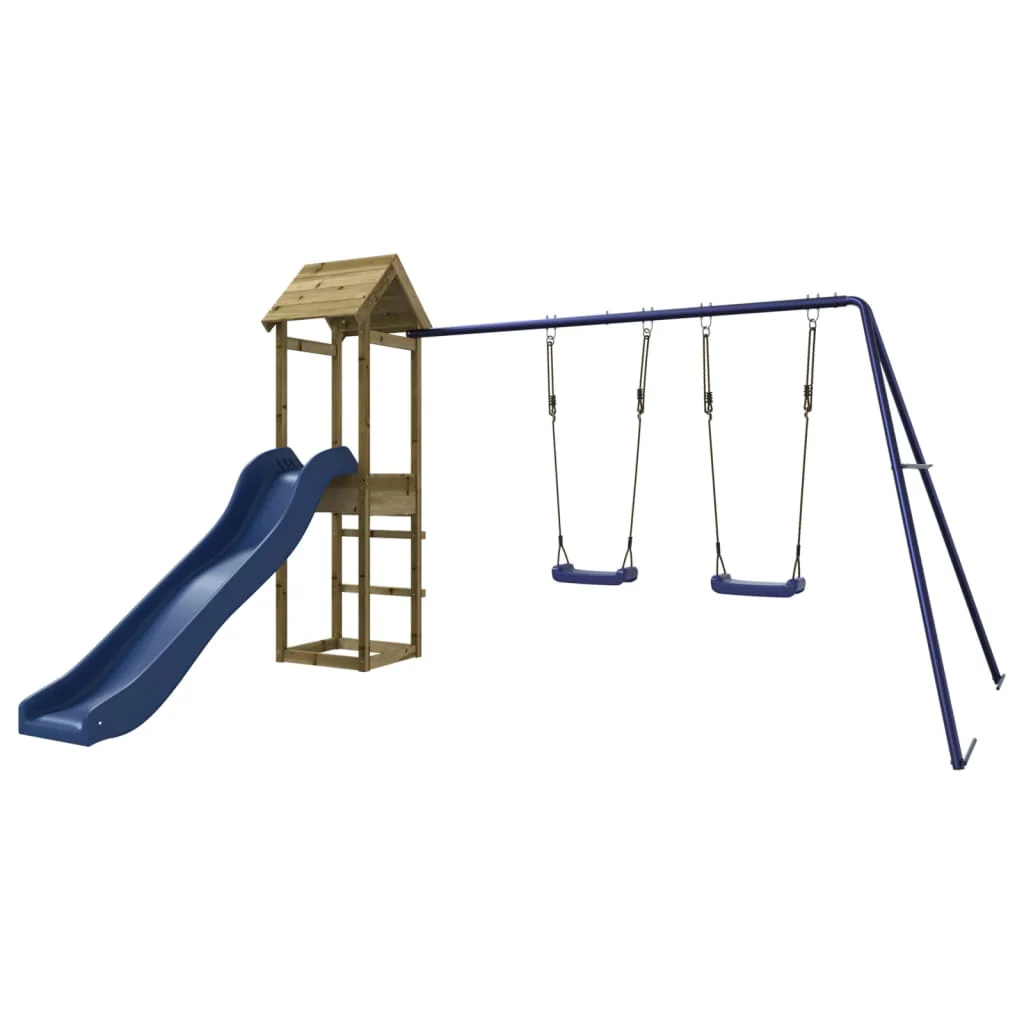 Altalene per parco giochi all'aperto scivolo altalene robuste giochi da giardino 308 x 315 x 194 cm legno di pino impregnato