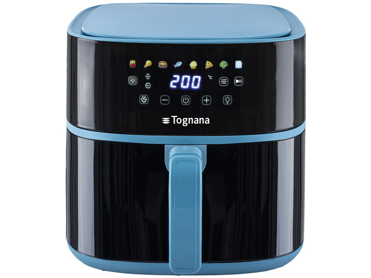 Friggitrice ad aria Tognana 8 L vintage in plastica e acciaio inox carta da zucchero e nero 32,5x41x32 cm