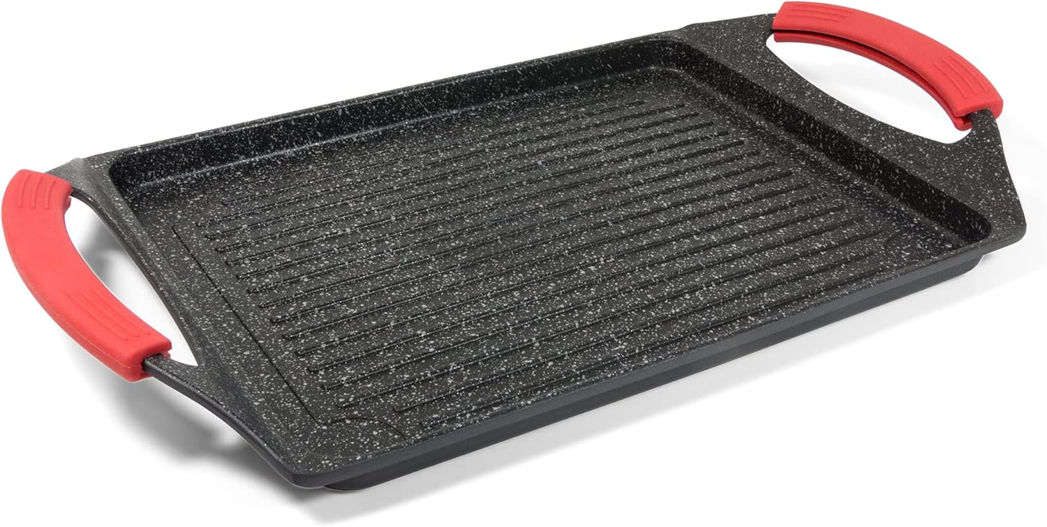 Moneta Rectangular Non-Stick Grill 45 x 27 cm Pro Grill Also for Induction