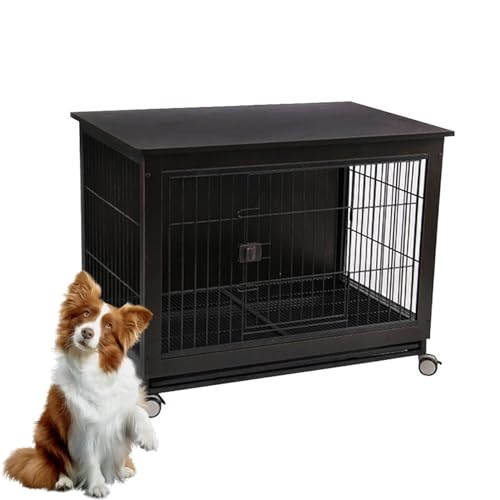 Mobile Kennel per Cani da Interno Gabbia per cane in Metallo Legno Cuccia Moderna da Interno con Vassoio Multiuso Rimovibile Gabbia per Cani di Piccolo Media fino a 50 kg. (Color : Black, Size : 78x : Amazon.it: Prodotti per animali domestici