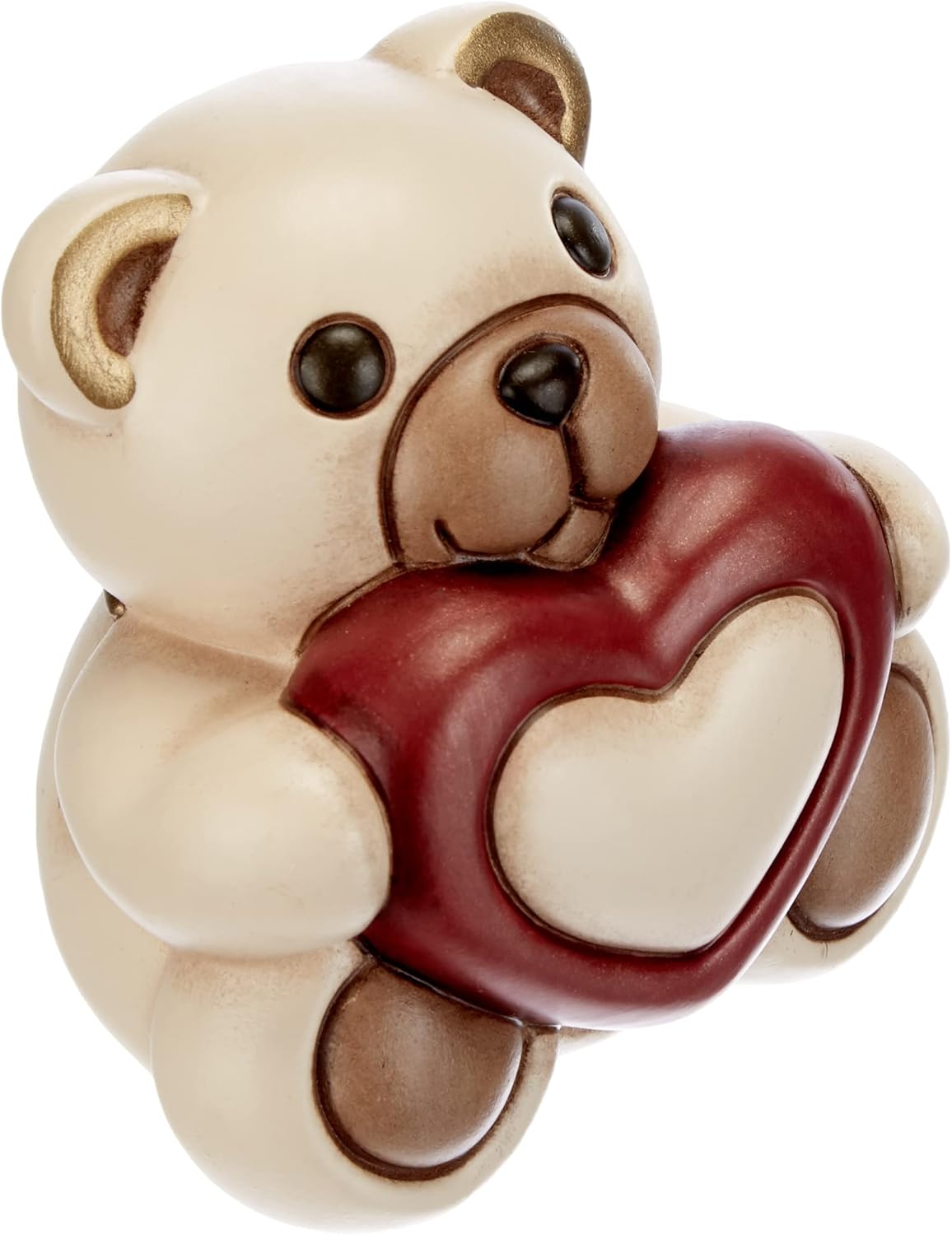 THUN - Teddy Max con Cuore - I Classici, Figure - Idea Regalo - Ceramica - h 8,3 cm - Formato Piccolo