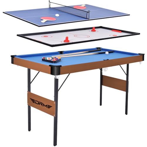 ALPIKA Tavolo da biliardo pieghevole 3 in 1, 140 cm, tavolo da biliardo, tavolo da biliardo, tavolo da hockey su aria, tavolo da ping pong con tutti gli accessori : Amazon.it: Sport e tempo libero