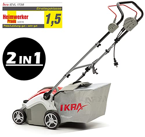 IKRA scarificatore arieggiatore elettrico IEVL 1738, cesto di raccolta 50l, larghezza di lavoro 38cm, profondità di lavoro regolabile : Amazon.it: Giardino e giardinaggio