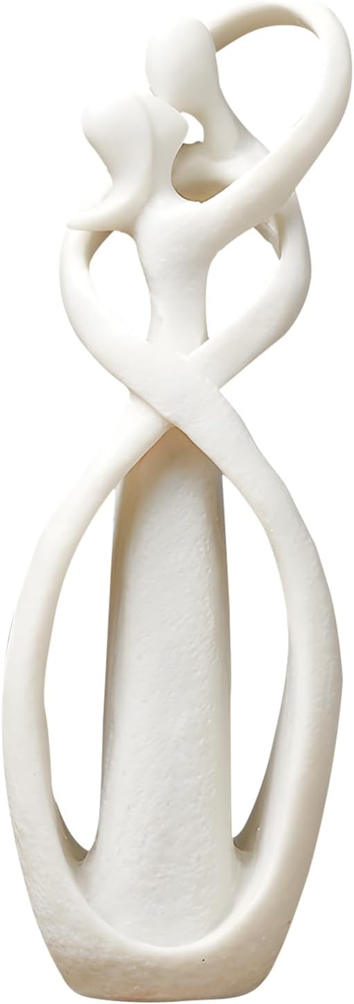 Scultura di Arenaria, Coppia di Innamorati Bacio Fatto a Mano Statua Statuetta Scolpita Artigianato Regalo Anniversario Matrimonio Regalo Sposi Idee Regalo Matrimonio Regali di San Valentino (Bianco)