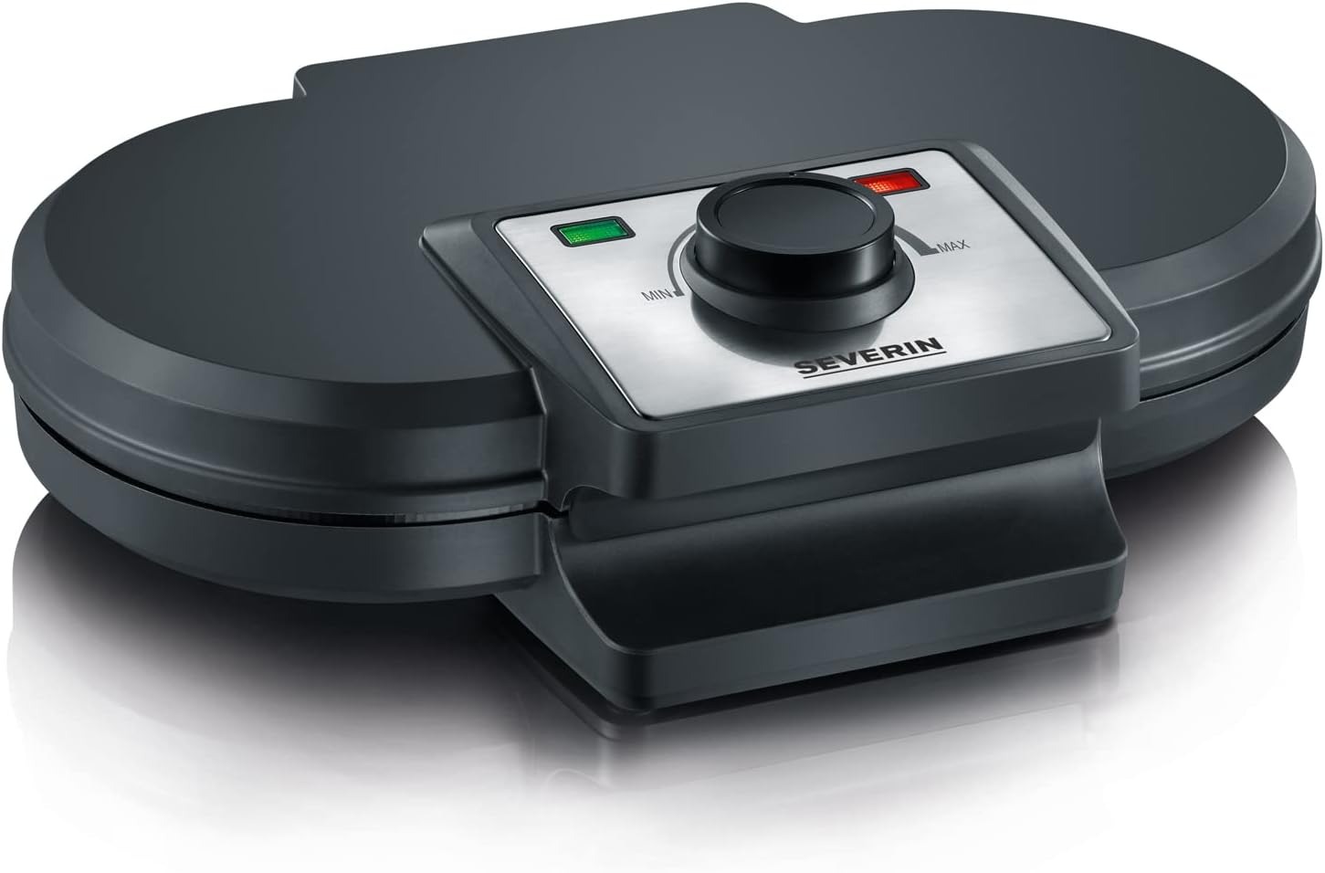 SEVERIN Macchina Per Waffel Duo, Per Realizzare Due Waffel Alla Volta, Con Rivestimento Antiaderente Per Due Waffle Classici A Forma Di Cuore, Potenza 1.200 W, Nero, WA 2106