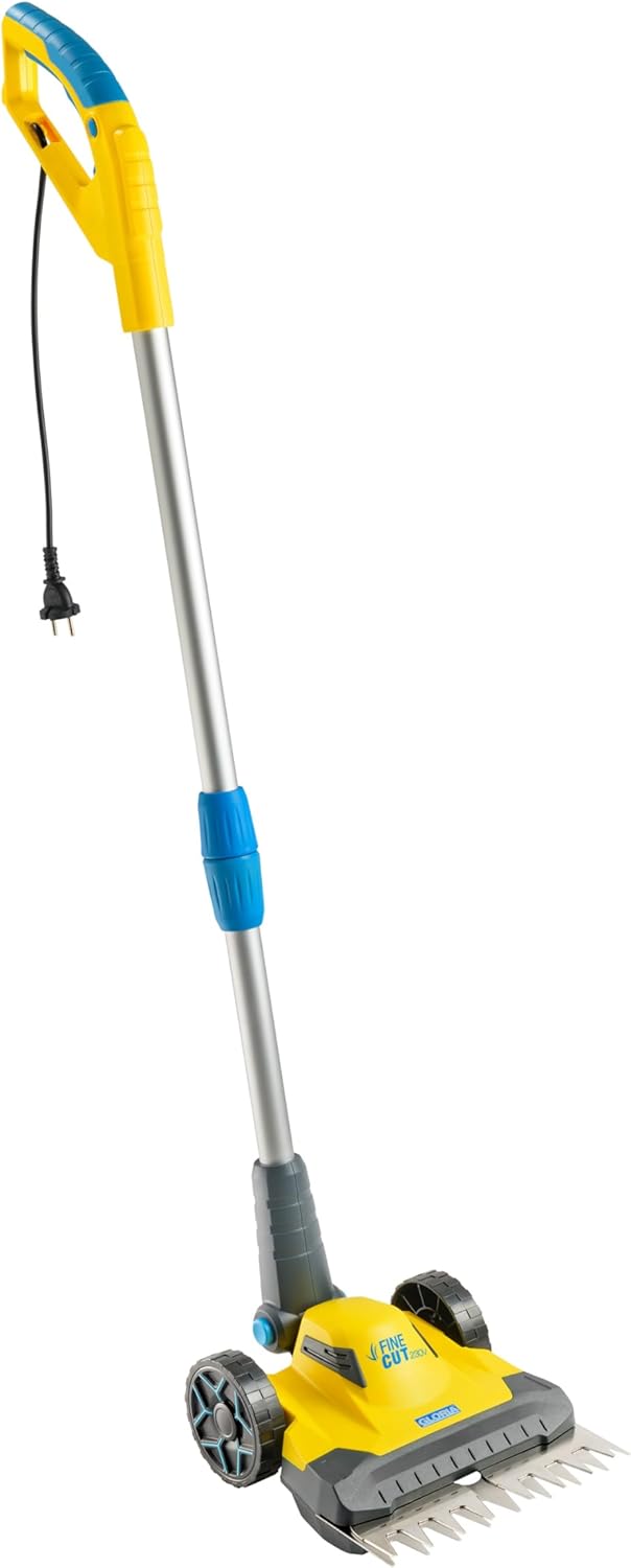 GLORIA FineCut 230V Tagliaerba elettrico per prato e bordi-Integrato per robot tosaerba e tosaerba a scoppio |Larghezza di taglio 25cm |Angolo del manico regolabile |Soluzione ideale per piccoli prati